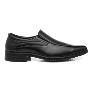 Beckett Mens Shoes Black Adults Slip On Square Double Elastic Gusset Panels SIZE - Picture 1 of 8