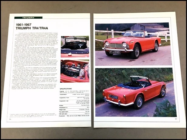 Triumph TR4A TR4 Car Review Print Article with Specs 1962 1963 1964 1965 P386 Foto 1 de 1
