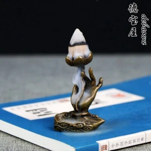 china old bronze hand casting mini buddha guanyin hand incense burner statue  - Picture 1 of 10