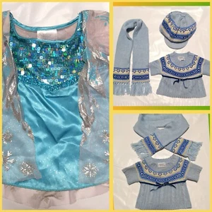 Build a Bear BABW lot Frozen dress, Winter Fair Isle Sweater Dress Hat - Choose - Picture 1 of 9
