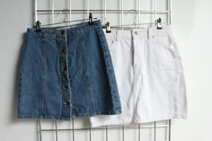 x 2 Primark Womens Denim Skirt Bundle - Size 6 (g86) - Picture 1 of 4