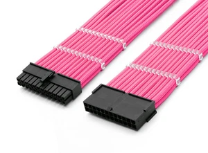Placa madre ATX de 24 pines 30 cm extensión de manga rosa + peines de cable para estuche de PC HÁGALO USTED MISMO - Imagen 1 de 43