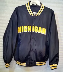 VTG University of Michigan Wolverines Varsity Bomber Jacket Mens XXL 2XL Go Blue - Picture 1 of 17