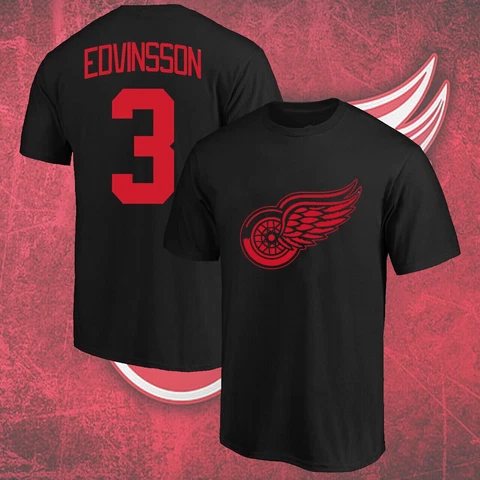 Welcome Detroit Red Wings Simon Edvinsson #3 2023 Player Number T-Shirt S-3XL Cover