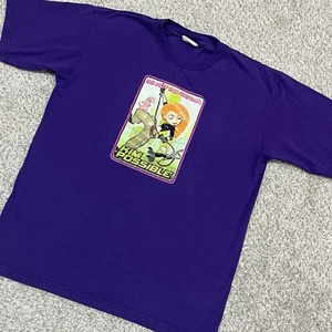 Kim Possible T Shirt Kids Large Purple Disney Store Cartoon Girl Ron VTG Y2K - Picture 1 of 7
