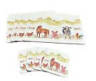 Animals Placemat Coaster Set 4 of each Farm Animals Tablewear Placement Mats