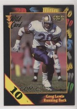 1991 Wild Card Draft 10 Stripe Greg Lewis #68 Rookie RC