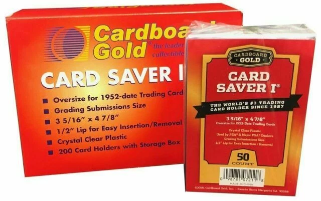 Cardboard Gold Semi Rigid Card Holder for PSA/BGS Graded Card Submittions - Pack of 50
