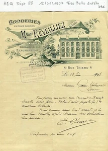 Dépt 88 - Epinal 5 Rue de la Bourse - Très Belle Entête Secteur Broderies - 1907 - Picture 1 of 1