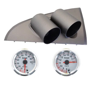 BA BF Falcon XR6 XR8 Gauge Pod w/ Electronic White Volts & Oil Pressure Gauges - Picture 1 of 12