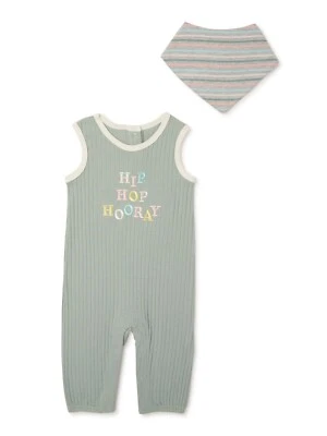 0-3M to Celebrate Baby Unisex Easter Romper & Bandana  2pc Outfit  green Hip Hop - Image 1 of 3