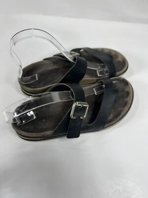 Mephisto Helen Sandals Women Size 7 Black Comfort Thong Footbed Shoes Buckle - Image 1 of 4