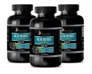 ACAI Berry 1200mg - Weight Loss Support - Heart Health - Anti-Aging (3 Bottles) - Picture 1 of 12