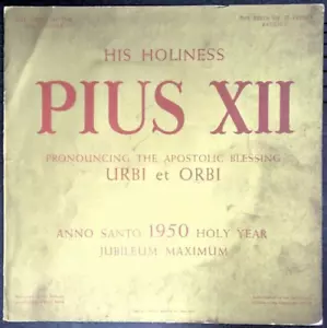 Papst Pius XII. spricht den Apostolischen Segen Urbi et Orbi aus Vinyl Schallplatte 78 U/min - Bild 1 von 6