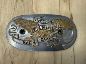 Harley Davidson Live To Ride Ride To Live Chrome Air Cleaner Insert - Picture 1 of 2