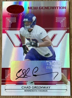 2006 Leaf Certified Chad Greenway Rookie Auto /250 Iowa Hawkeyes / Vikings - Image 1 of 2