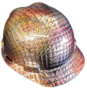 Hydro Dipped Hard Hat MSA Cap StyleBlack Copper Cushion - Picture 1 of 8