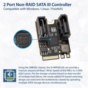 IO Crest SI-MPE40160 22 x 30 mm 2 Ports Non-Raid SATA III 6 GB & s to M.2 A P... - Picture 1 of 1