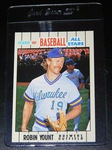 1990 FLEER BASEBALL ALL STARS ROBIN YOUNT CARD #44 of 44 (Near Mint)