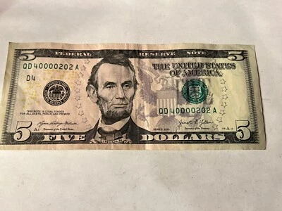 2021 $5 (4 0s In A Row) – 4-0-2s FANCY NUMBER - TRINARY, Whitesquirrelcoins - Image 1 of 3