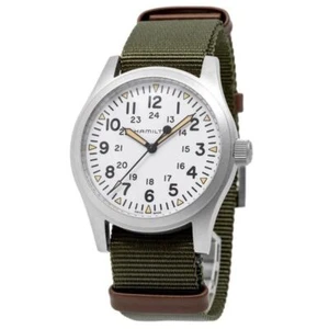 Hamilton Khaki Field Nylon Strap White Dial Mechanical H69529913 Men's Watch - Picture 1 of 4