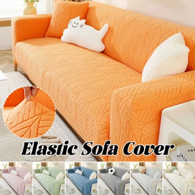 1/2/3/4 Seater Thick Fleece Jacquard Sofa Cover Elastic Couch Armchair Slipcover - image 1 of 4