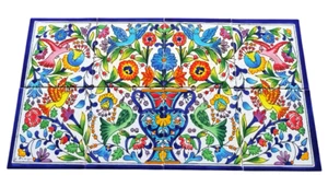 Aufwendig handbemalte Fliesen Fliesenbild Mosaikfliesen 30x60 Blumen Vögel Tiles - Bild 1 von 2
