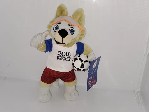 2018 FIFA World Cup Russia Official Mascot Zabivaka 9" Wolf Plush Toy.NEW HTF Cover