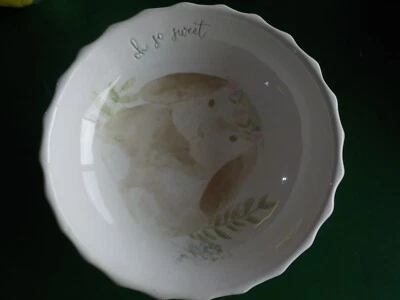 Mud Pie Brown Watercolor Bunny Pedestal Candy Dish / Scoop Oh So Sweet (P 1-TP2) Foto 1 de 4