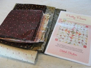 PRETTY POSIES Applique Quilt Kit Buggy Barn Cyndi Walker Stitch Studios 40x40" - Picture 1 of 4