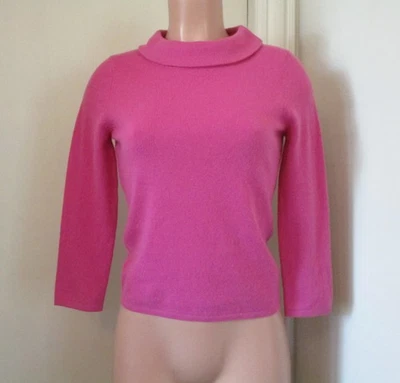 SUÉTER RECORTADO JERSEY CUELLO FALSO ROSA MEZCLA CACHEMIR BLOOMINGDALE'S, TALLA PM Foto 1 de 4