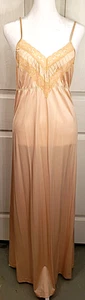 Vintage Henson Kickernick flowing nightgown Antron nylon 60s slip dress M 34 - Picture 1 of 6