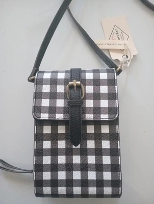 Новый St. John's Bay черный GINGHAM и белый клетку сумка через плечо сумочка - Изображение 1 из 4