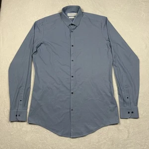Camisa de sotavento principal Mizzen para hombre XL ajuste alto patrón azul abotonada elástica - Imagen 1 de 8