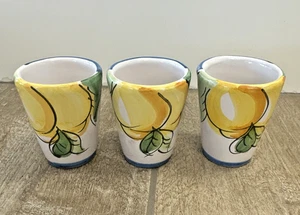 Ravello Lemoncello Schnapsgläser 3er Set Vintage Keramik handbemalt in Italien - Bild 1 von 11