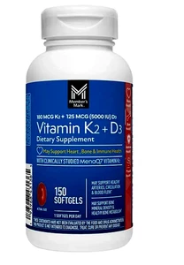 Vitamina D3 + K2 5000iu D3 a base de plantas + 100 mcg de vitamina K2 como MK-7 - 120 cápsulas blandas - Imagen 1 de 5