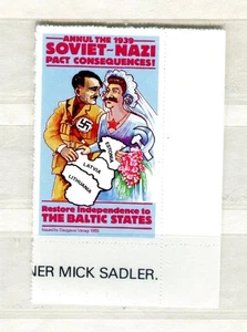CINDERELLA 040 1989 Soviet-Nazi pact Estonia Latvia Lithuania military - Picture 1 of 1