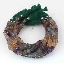 1 Strand Multi Fluorite Faceted Cube Briolettes - Box shape Beads -6mm-7mm