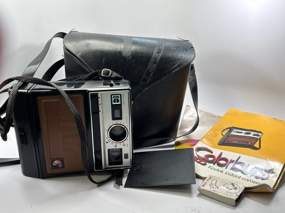 Cámara instantánea Kodak Colorburst 100 sin probar con estuche de transporte vintage Foto 1 de 4