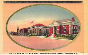 Postcard Carnegie Library Anderson South Carolina SC - Picture 1 of 2