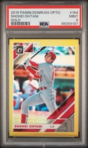 Optic Gold Shohei Ohtani 2019/10 PSA 9 como nuevo True Gold segundo año Dodgers #164 - Imagen 1 de 2
