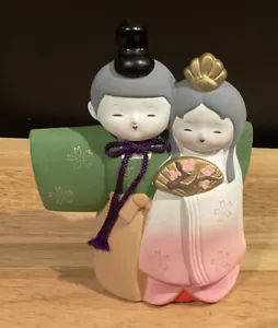 Japanese Clay Dolls Boy/Girl 7” Figurine Colorful - Picture 1 of 3