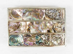 VINTAGE ABALONE INLAY NICKEL SILVER BELT BUCKLE FITS 1.5" BLT 3.25x2.25 JF 132 - Picture 1 of 2