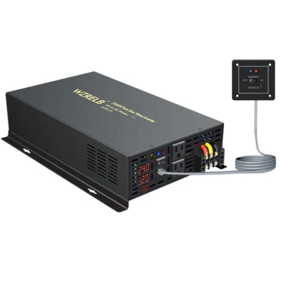 2500W Pure Sine Wave Inverter24VDC TO 120/220/240V Car/Home Wired Remote Control - Image 1 of 4