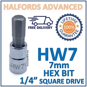 Halfords Advanced H7 punta esagonale 7 mm con adattatore azionamento quadrato 1/4" - nuovo - P&P gratuito - Foto 1 di 7