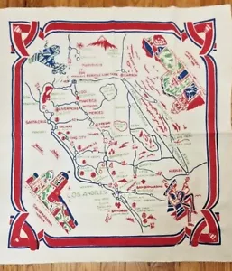 Vintage Tapestry Of California & Western Landmarks 32" x 35" Vibrant Colors - Picture 1 of 9