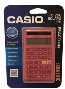 CASIO FX-260 FX-260 Solar-PK Scientific Calculator Pink Solar Powered Fraction - Picture 1 of 2