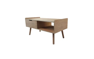 Decor Therapy Brockton Mid-Century Modern Wood with Drawer Coffee Table Natural - Image 1 of 2