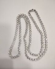 Vintage Weiss Long 52" Clear Rhinestone Silver Tone Necklace G31