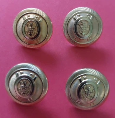 4er-Set  Ø 20 mm hochwertige GOLDMETALLKNÖPFE mit Wappen, neu - Bild 1 von 4